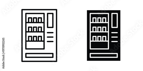 Vending machine icon Outline Style. Vector Illustration in flat For Graphic Design