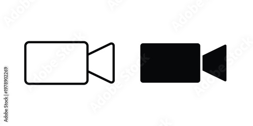 Video call icon Outline Style. Vector Illustration in flat For Graphic Design