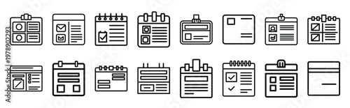 campaign grid line icons collection and Vector icon set in a outline design.