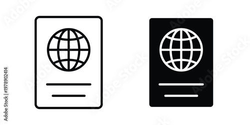 Visa icon Outline Style. Vector Illustration in flat For Graphic Design