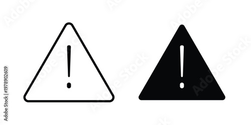 Warning triangle icon Outline Style. Vector Illustration in flat For Graphic Design