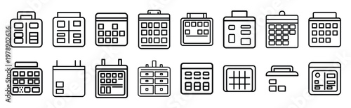 dynamic grid line icons collection and Vector icon set in a outline design.