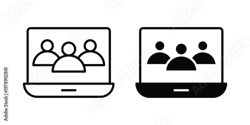 Webinar icon Outline Style. Vector Illustration in flat For Graphic Design