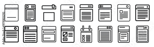 latest grid line icons collection and Vector icon set in a outline design.