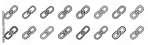 link grid line icons collection and Vector icon set in a outline design.