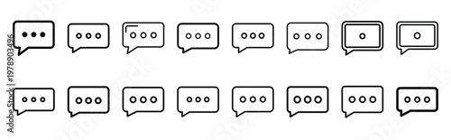 message matrix line icons collection and Vector icon set in a outline design.