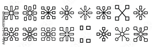activity matrix line icons collection and Vector icon set in a outline design.