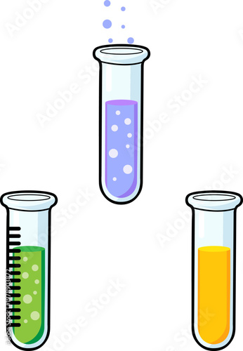 Lab test tube icon set vector illustration, chemistry laboratory glassware symbols, scientific experiment equipment collection