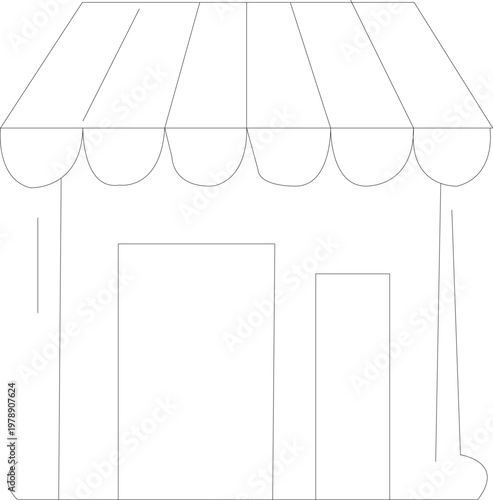 Minimalist storefront line icon, simple shop building vector illustration, retail store outline symbol for business web design and mobile apps