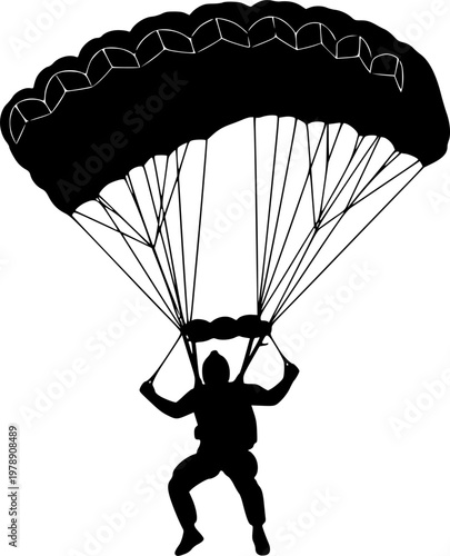 vector silhouette of skydiver background .Generative AI
