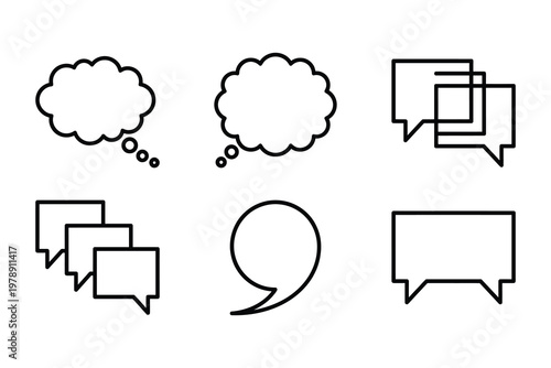 Collection of thought and speech bubbles for dialogue and ideas with thought bubble social media graphic resource dialogue communication conversation