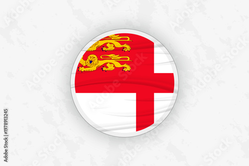 Sark Flag Circular Sticker Design, National Pride Decal.