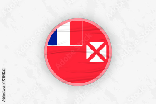 Wallis and Futuna Flag Circular Sticker Design, National Pride Decal.