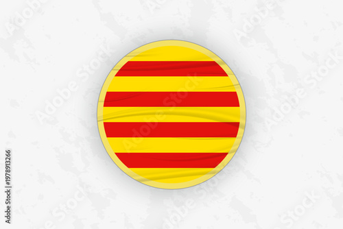 Catalonia Flag Circular Sticker Design, National Pride Decal.