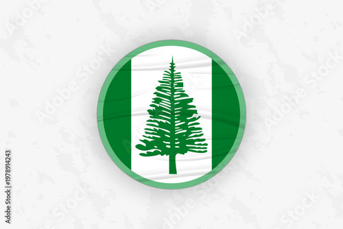 Norfolk Island Flag Circular Sticker Design, National Pride Decal.