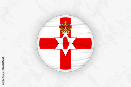 Northern Ireland Flag Circular Sticker Design, National Pride Decal.