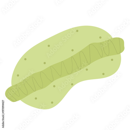 Green sleeping mask icon with abstract pattern. Vector illustration of night eye cover for travel and relaxation 