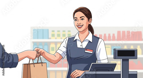 business woman in front of office