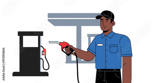 man with gas pump