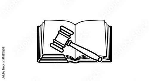 Law book and wooden judge's gavel on an isolated white background, representing justice and legal proceedings.