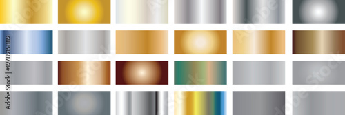 Collection of various colorful gradient backgrounds with shiny effects and light reflections