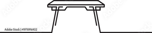 table home office furniture. Desk furniture simple. one line icon drawing vector