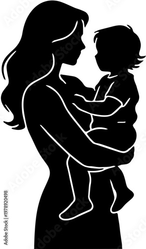 mother and child vector illustration 