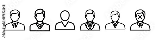 corporate governance icon set outline style. Business line art icon collection.