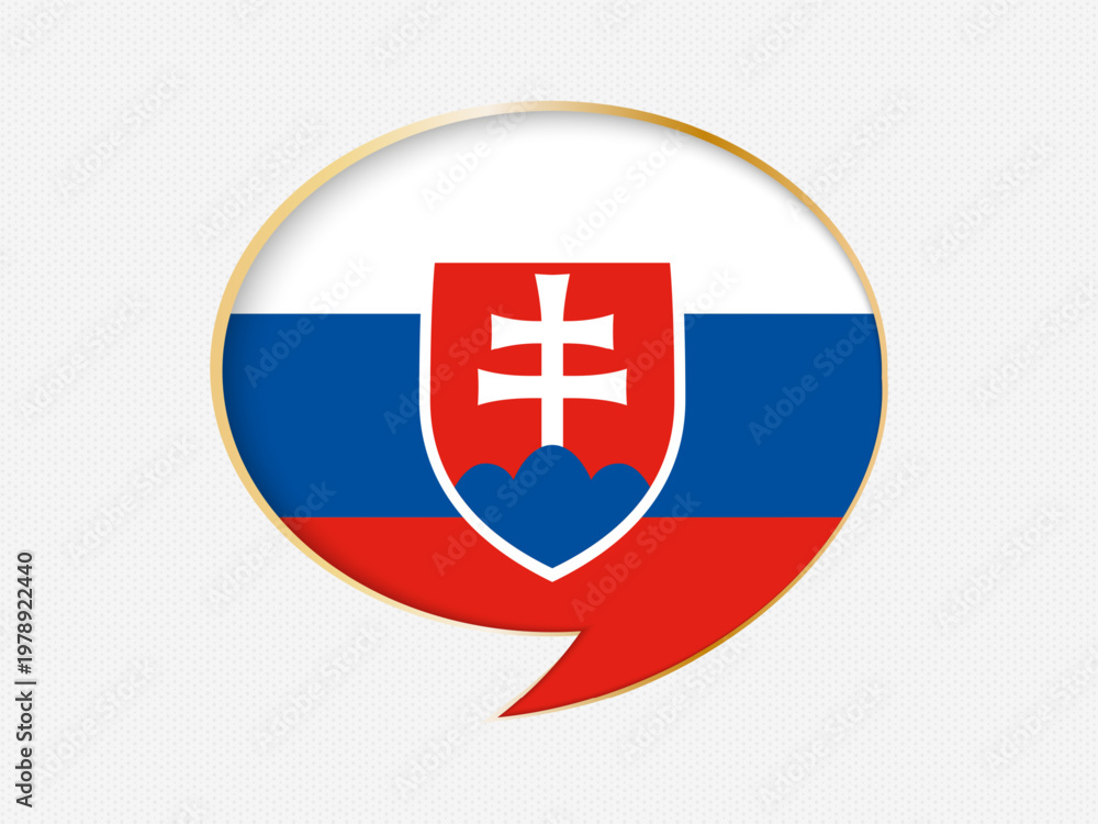 Obraz premium Slovakia in a Speech Bubble Design on Golden Frame.