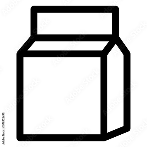 Milk or juice carton packaging vector icon