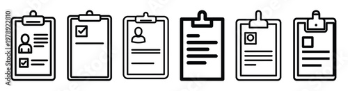 regulatory approval icon set outline style. Business line art icon collection.