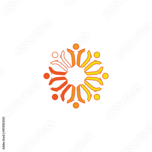 A group of people joining hands in a circle.