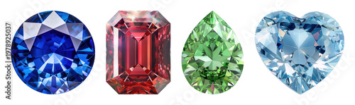 PNG Vibrant gemstones showcasing brilliance on transparent background