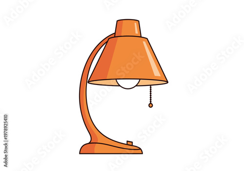 Vintage orange desk lamp illustration a retro lighting fixture design