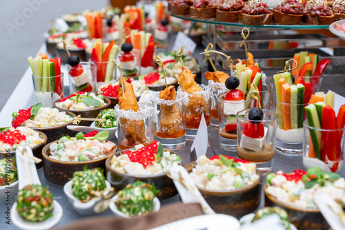 Wallpaper Mural Elegant catering buffet with assorted finger food Torontodigital.ca