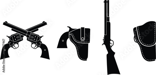 Revolver firearm pistol vector