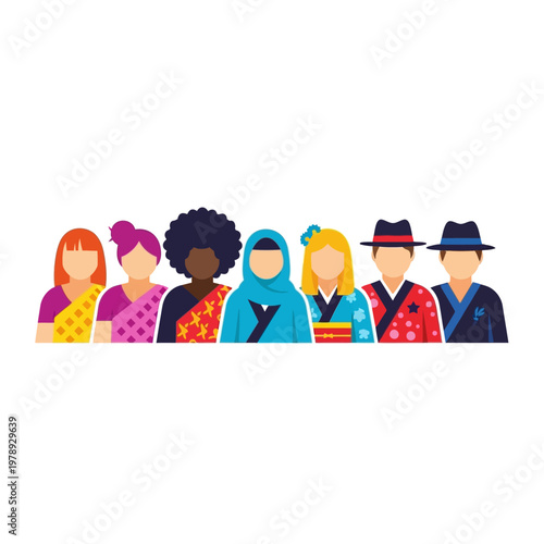 Diverse group of people from different cultures.