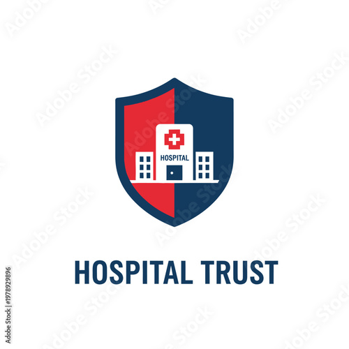 Free Download Hospital trust logo with shield and cross. - GFXLoad