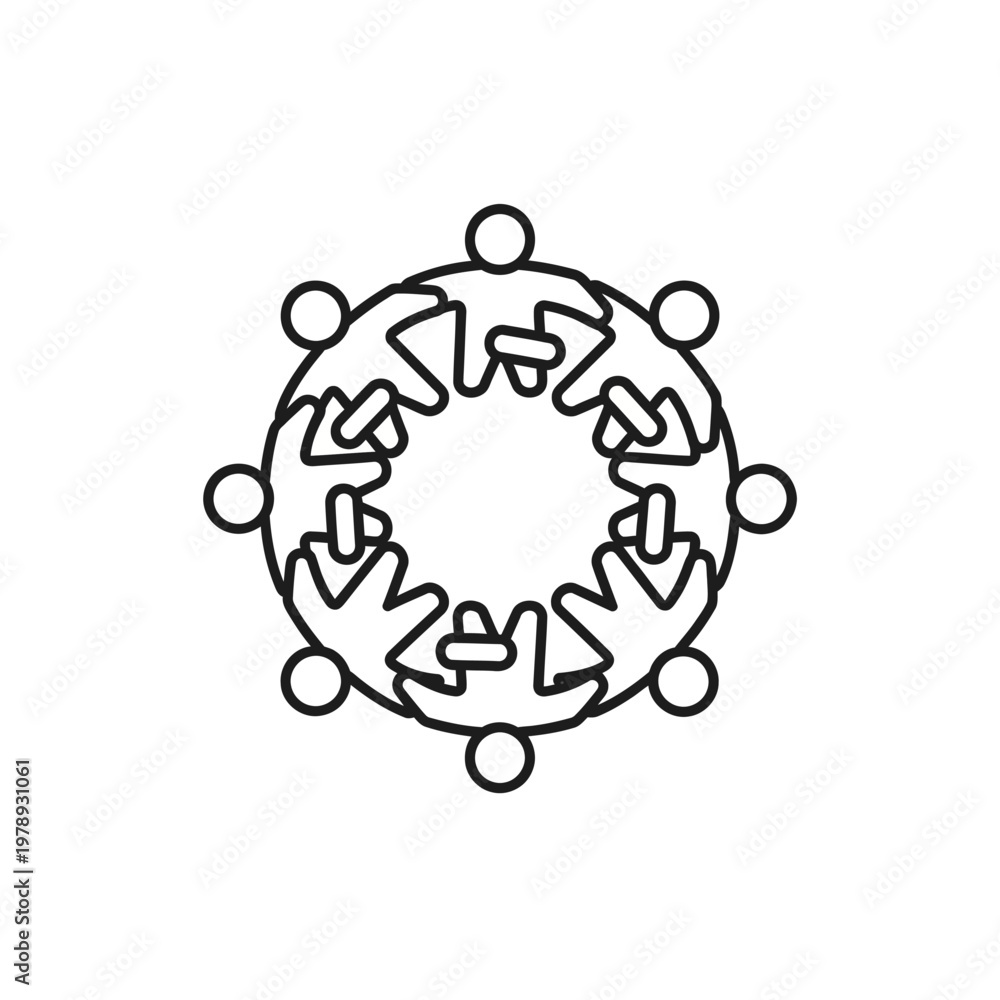 Fototapeta premium People joining hands in a circle.