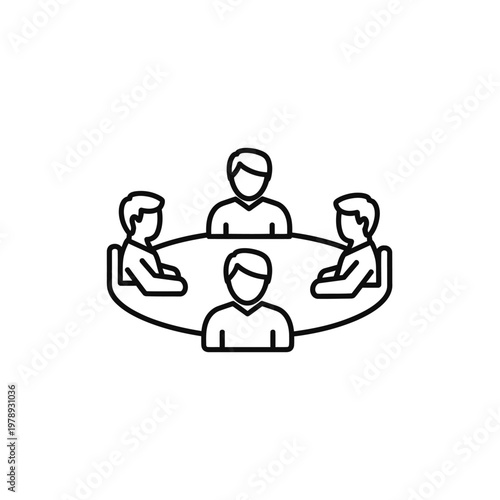 A group of people sitting around a table.