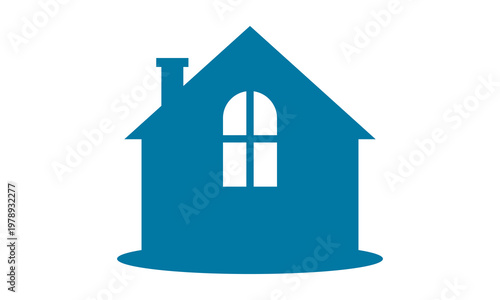 simple blue home property logo vector