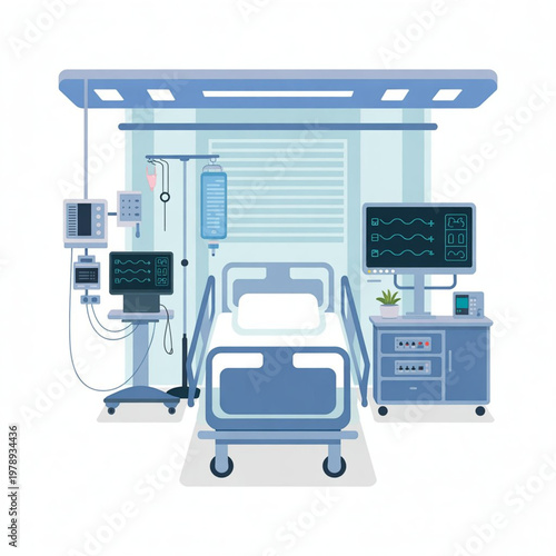 Smart Hospital Room IoT Connected Devices Vector 