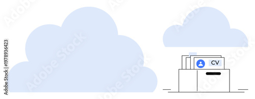 Cloud storage technology. Cloud storage simplifies digital CV management for secure data access. Cloud storage improves file organization and enhances professional data sharing. Usage human