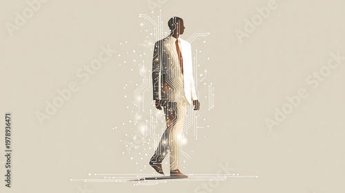 Abstract Walking Human Figure Concept