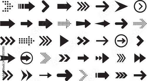 Directional Collection: A diverse compilation of arrows, each uniquely designed to symbolize guidance, progression, and the act of pointing forward.png