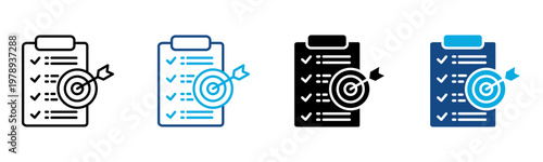 Achievement Strategy Icon Multiple Style Vector Illustration