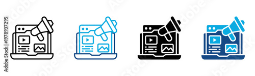 Digital Marketing Icon Multiple Style Vector Illustration