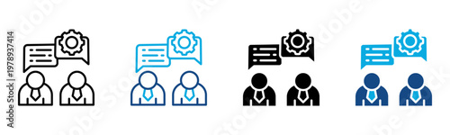 Conversation Icon Multiple Style Vector Illustration