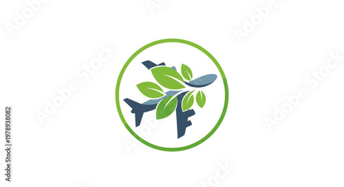 Air travel eco friendly green logo.