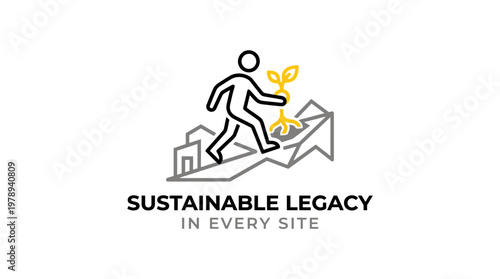 Sustainable Legacy Logo with Person and Growing Plant